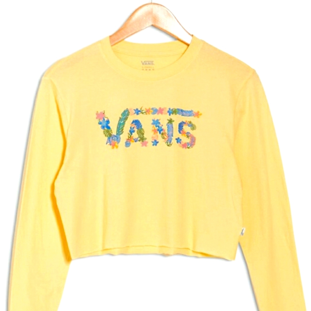 Vans yellow crop top women's size large